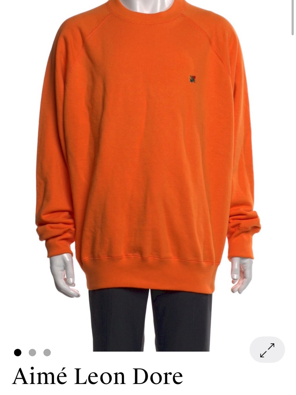 Aime Leon Dore Orange Crewneck Sweatshirt with Small Logo